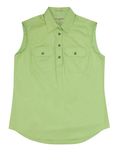 JUST COUNTRY KERRY 1/2 BUTTON SLEEVELESS SHIRT